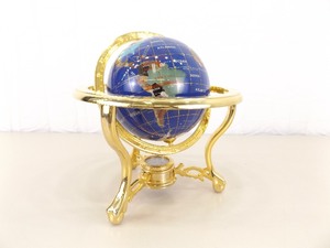 lot 14 image: MINT Higher End 10 Brass Gemstone Globe