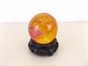 lot 23 image: Local Artist Signed Andrew Shea Art Glass Paperweight on Stand