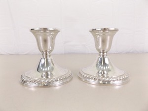 lot 26 image: .925 Sterling Silver&nbspRogers&nbsp3.5 Candle Holders