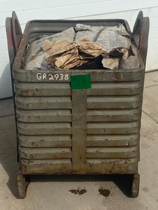 lot 11 image: Steel Material Bin  Crate Full Of Submerged Welding Flux