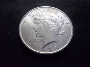 lot 45 image: 1923 D Peace Silver Dollar
