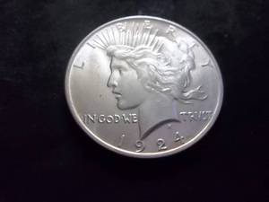 lot 47 image: 1924 Peace Silver Dollar