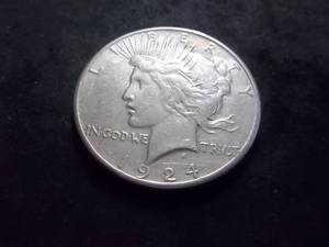 lot 48 image: 1924 S Peace Silver Dollar