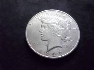 lot 54 image: 1927 D Peace Silver Dollar