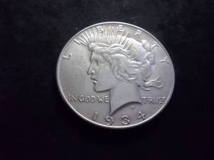 lot 58 image: 1934 Silver Peace Dollar
