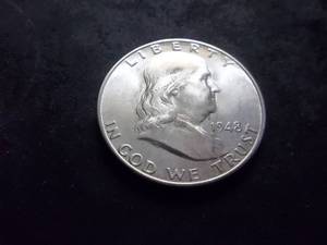 lot 64 image: 1948 D Franklin Half Dollar