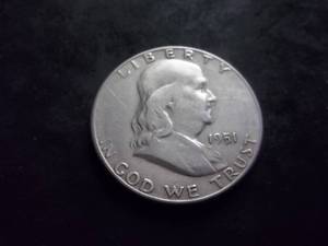 lot 71 image: 1951 S Franklin Half Dollar
