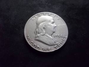 lot 79 image: 1954 D Franklin Half Dollar