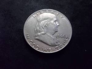 lot 90 image: 1960 D Franklin Half Dollar