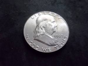 lot 96 image: 1963 D Franklin Half Dollar