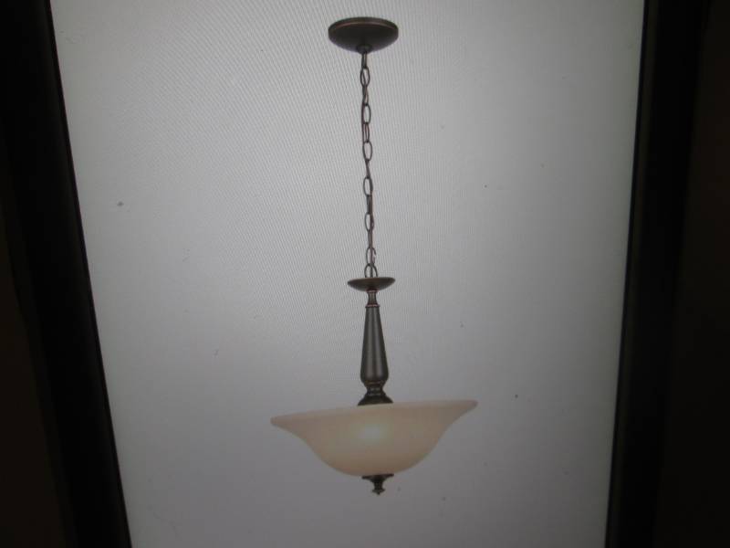 lot 61 image: 3-Light Oil Rubbed Bronze Pendant w...