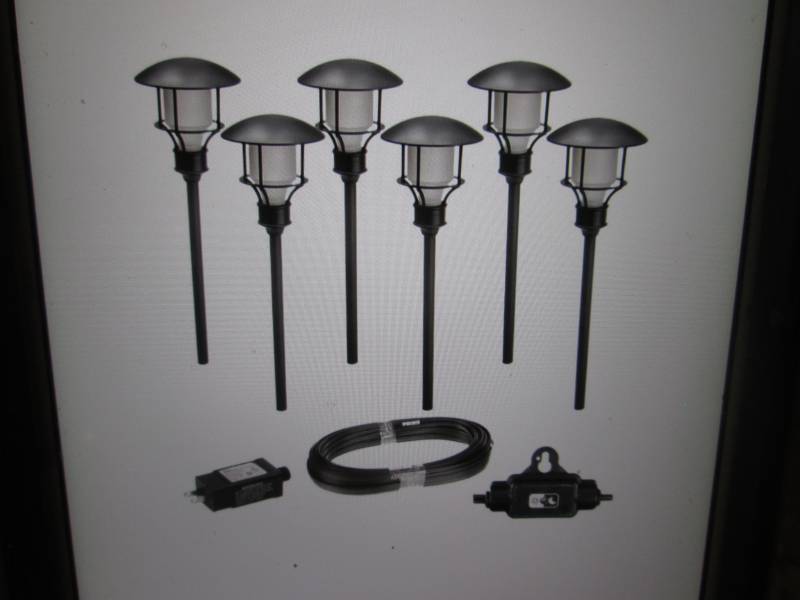 lot 31 image: 6-Pack Low Voltage Black Outdoor In...