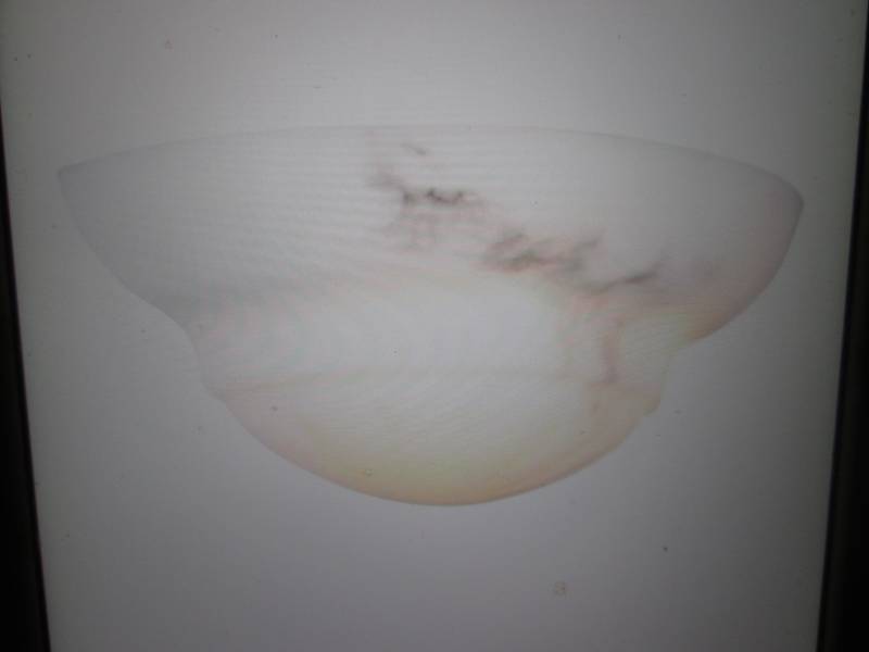 lot 45 image: Lot of 2 1-Light Faux Alabaster Sco...