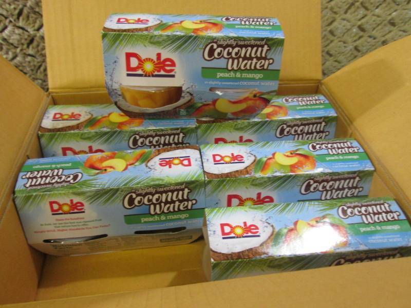 lot 187 image: Case of 6 4-Pack Fruit Cups Peach &...