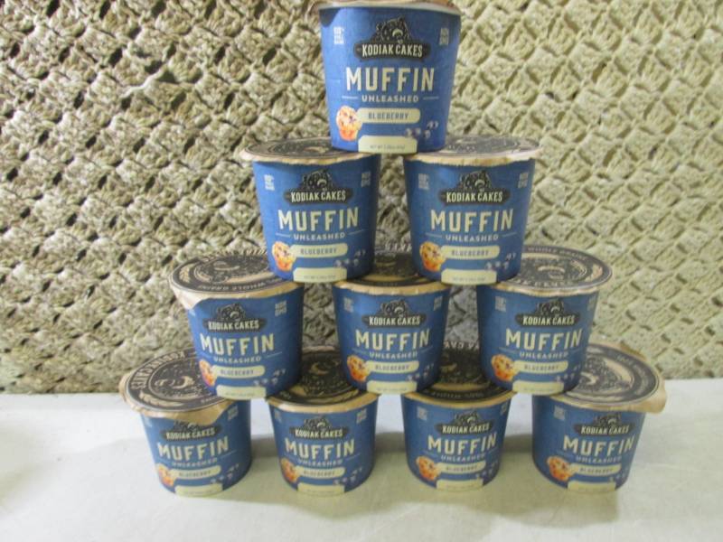 lot 214 image: 10 Kodiak Cakes Blueberry Muffin Un...