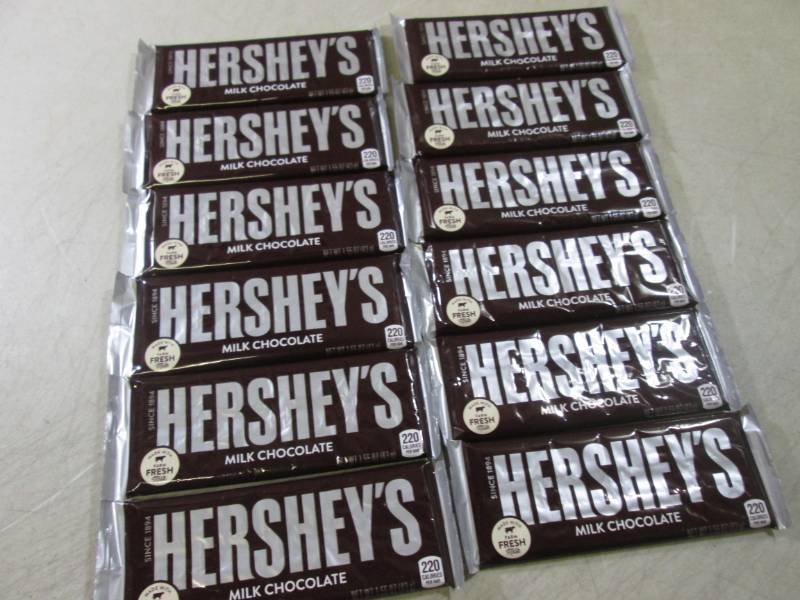 lot 241 image: 12 Hersheys Candy Bars Best by Feb ...