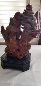lot 7 image: Intricate Asian Hardstone Carved Dragon Statue