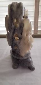lot 12 image: Carved Asian Soapstone Floral Bouquet Statue