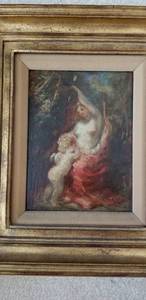 lot 31 image: Original Oil Painting  Venus and Amor c. 1800