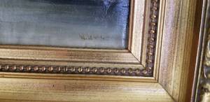 lot 37 image: Original Oil on Canvas English Landscape by W. Lewiss