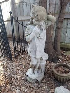 lot 80 image: Charming Garden Concrete Statue of a Young Girl   PU in Eden Prairie