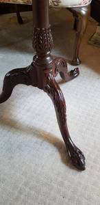 lot 111 image: Crotch Mahogany Tilt Top Pie Crust Table