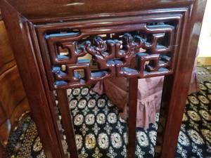 lot 119 image: Tall Rosewood Asian Carved Plant Stand