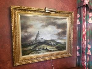 lot 122 image: Robert Peterson Original Oil Painting - Cathedral in the Countryside