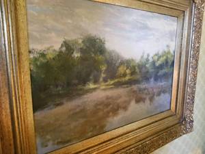 lot 143 image: Richard Kochenash Original Oil Painting - Lakeside Grove
