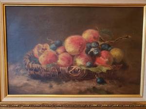 lot 140 image: Original OIl Painting  Fruit Still Life Painting by M. Salisbury