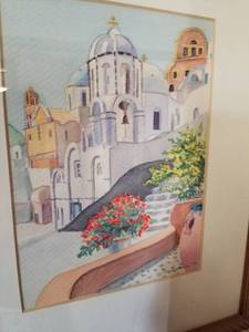 lot 153 image: Dahlstrom Original Watercolor Painting - Greek Square