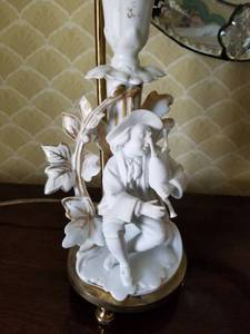 lot 190 image: Bisque Figural Table Lamps, Pair