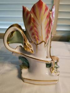 lot 201 image: Antique German Figural Vase with Fox and Stork