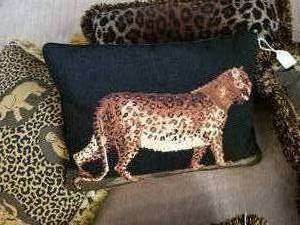 lot 216 image: Collection of Animal Print Throw Pillows, Lot of 5