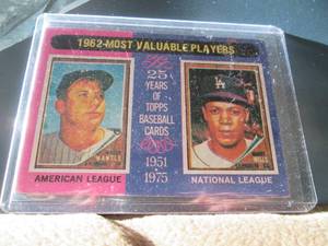 lot 1 image: 1975 Topps Mickey Mantle & Maury Wills