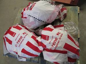 lot 375 image: Large Lot of Ladies Shirts Various Sizes (Long & Short Sleeve) Bleeding of Red Dye See Photos