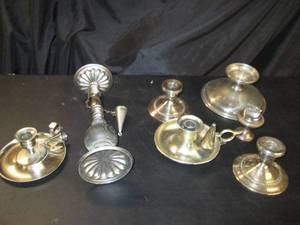 lot 391 image: Vintage Candlesticks & Stainless St...