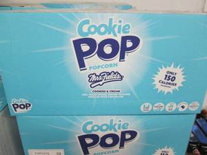 lot 24 image: 8 Cases of Mrs. Fields Cookie Pop Popcorn (Cookies & Cream) Past Date