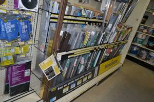 lot 30 image: (2) Wood Trim Display Racks