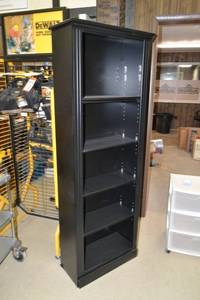 lot 69 image: Tall Black Bookshelf