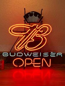 lot 23 image: Budweiser Neon Open Sign