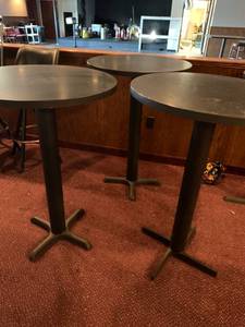 lot 38 image: Lot of 3 High Top Tables 40 12 Tall
