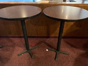 lot 39 image: Lot of 2 High Top Tables 40 12 Tall