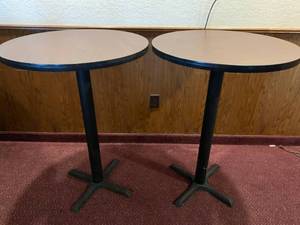 lot 41 image: Lot of 2 High Top Tables 40 12 Tall