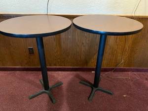 lot 42 image: Lot of 2 High Top Tables 40 12 Tall