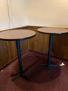 lot 43 image: Lot of 2 High Top Tables 40 12 Tall