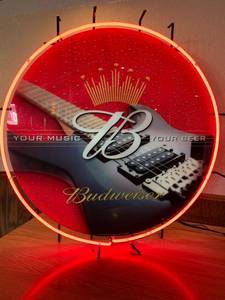 lot 46 image: Budweiser Music Neon Sign 36 Tall