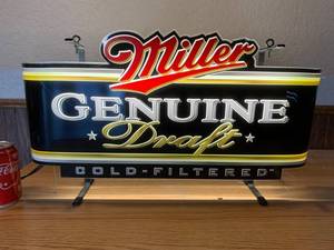 lot 47 image: Miller Genuine Draft Lighted Sign