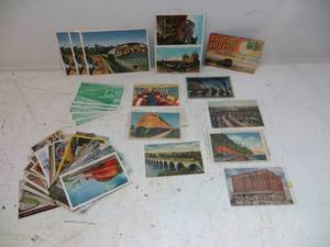 lot 9 image: 61 VINTAGE Train Postcards