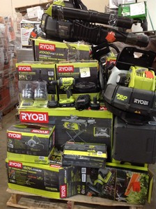 lot 3 image: Pallet with Assorted Ryobi Tools and accessories